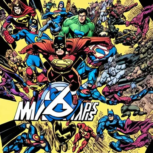 Prompt: Secret Crisis on Marvel and DC Comics Worlds Logo