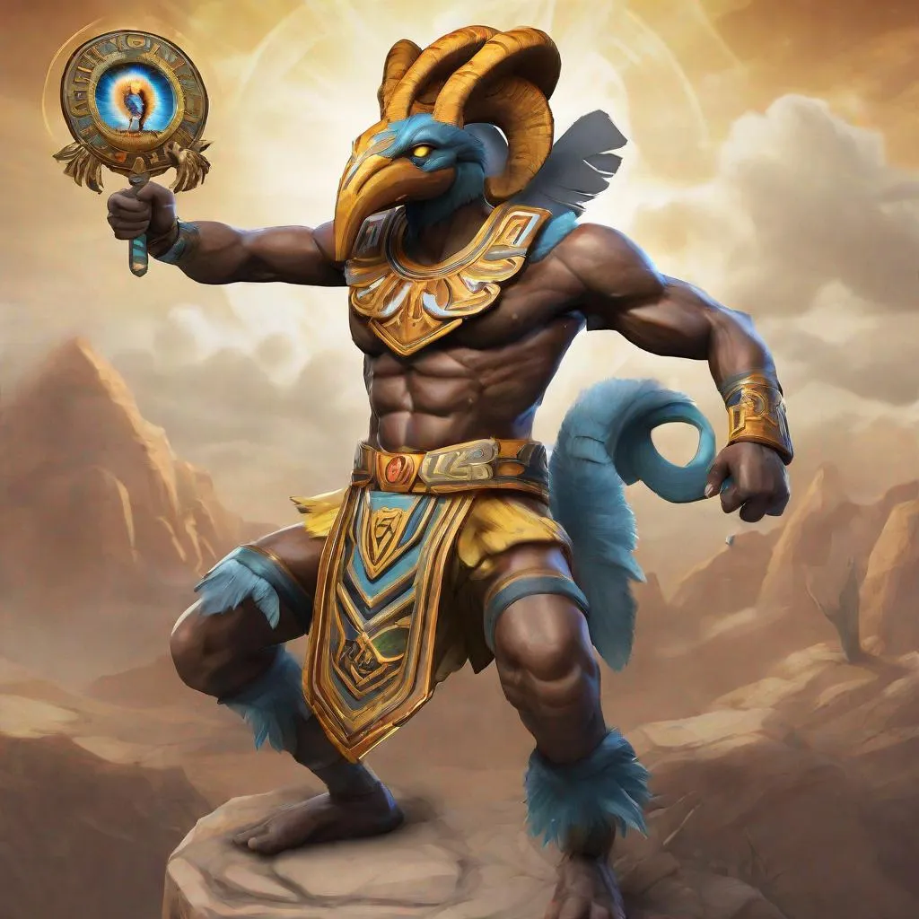 Prompt: Smite UI rendering of Kokopelli as a god in Smite