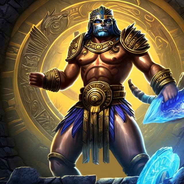 Prompt: Smite UI rendering of Tezcatlipoca as a god in Smite