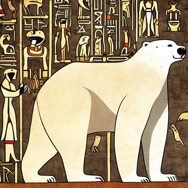 Prompt: Polar bear in ancient Egypt