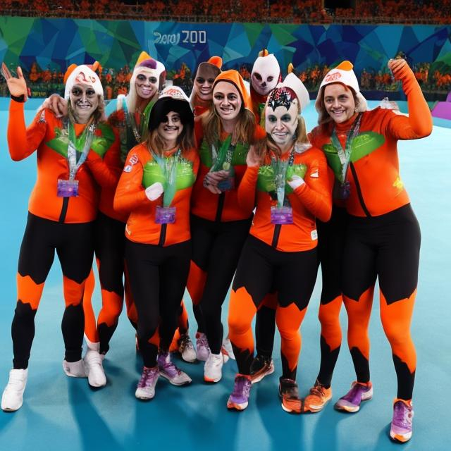 Prompt: Team Halloween at the Olympic Games
