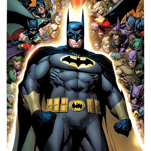Prompt: Batman (DC Comics) and the Eternals (Marvel Comics) in Crisis Crossed