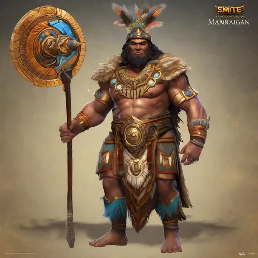 Prompt: Smite UI rendering of Mamaragan as a god in the Aboriginal pantheon in Smite