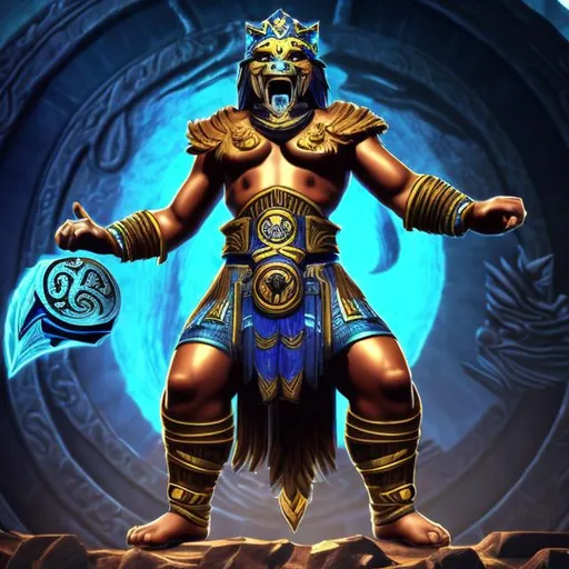 Prompt: Smite UI rendering of Tezcatlipoca as a god in Smite