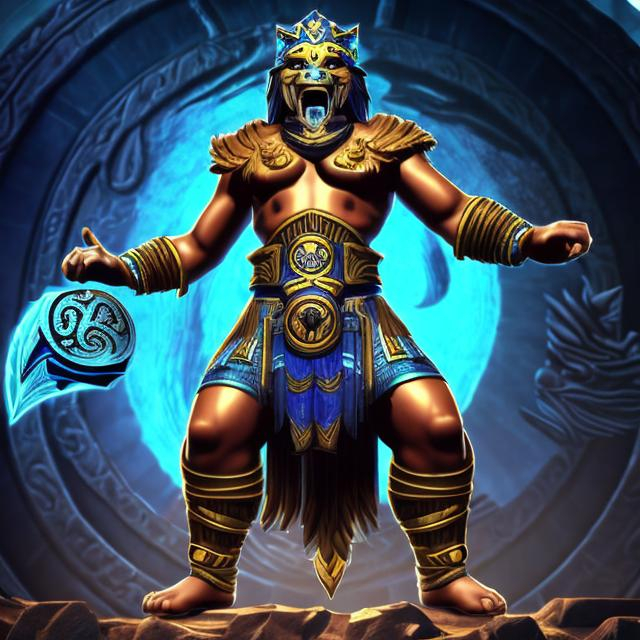 Prompt: Smite UI rendering of Tezcatlipoca as a god in Smite