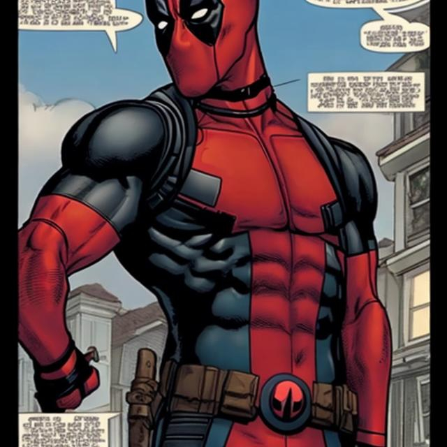 Prompt: Deadpool breaking the fourth wall about AI generation