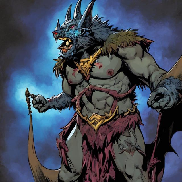 Prompt: Camazotz the Maya bat god in the style of DC Comics