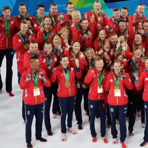 Prompt: Team New Year's at the Olympic Games