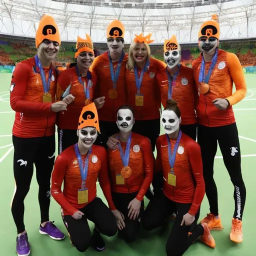 Prompt: Team Halloween at the Olympic Games