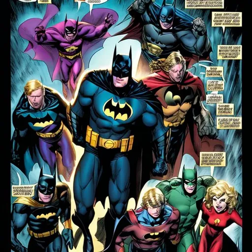 Prompt: Batman (DC Comics) and the Eternals (Marvel Comics) in Crisis Crossed