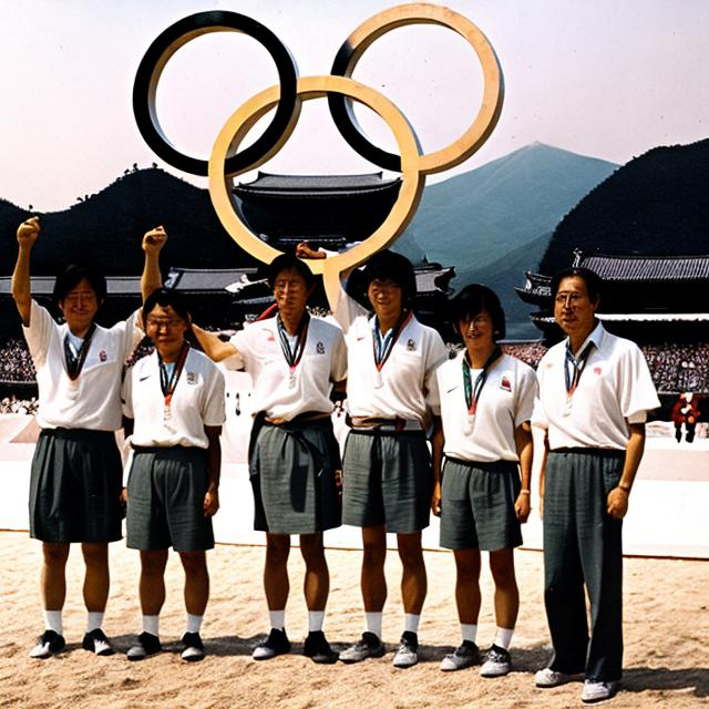 Prompt: Team Ancient Japan at the Olympic Games