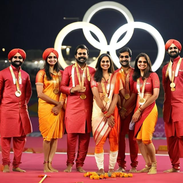 Prompt: Team Diwali at the Olympic Games