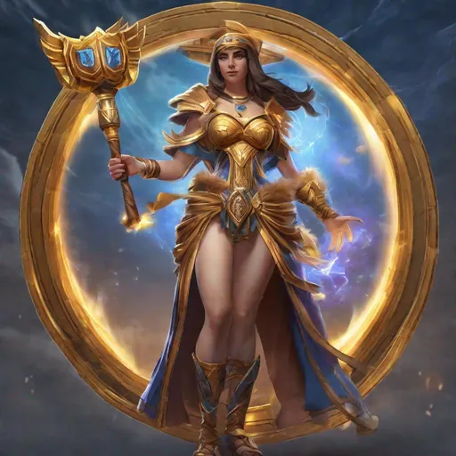 Prompt: Smite UI rendering of Vesta as a mage class Roman goddess in Smite