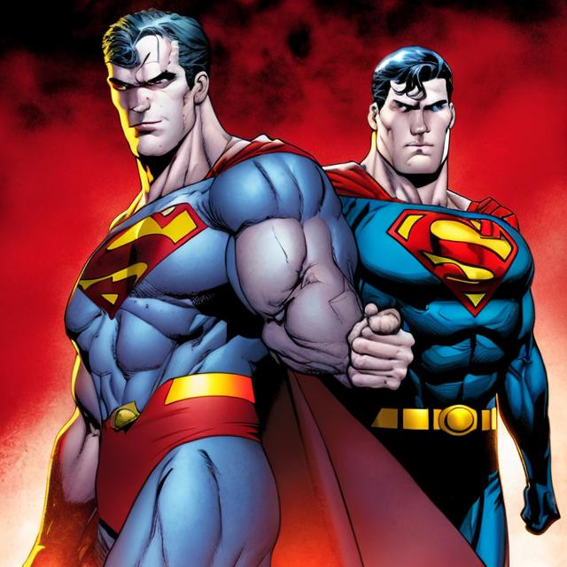 Prompt: Bloodshot and Superman