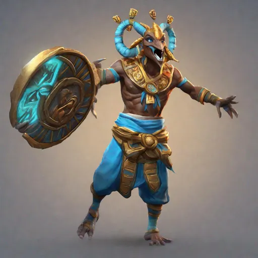 Prompt: Smite UI rendering of Kokopelli as a god in Smite