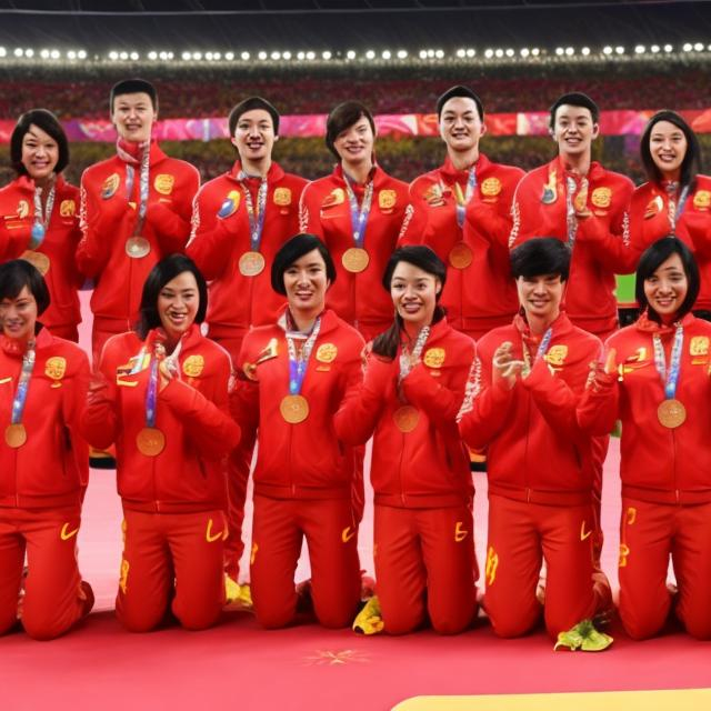 Prompt: Team Chinese New Year at the Olympic Games