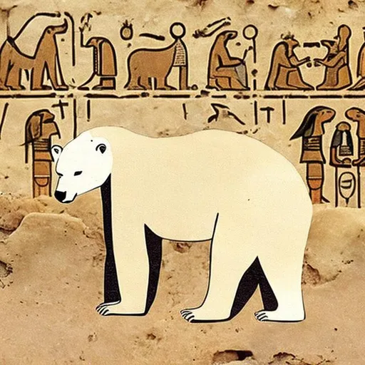 Prompt: Polar bear in ancient Egypt
