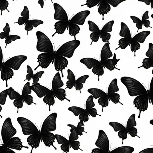 Prompt: BLACK BUTTERFLIES VECTOR
