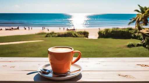 Prompt: coffee,beach,sunny