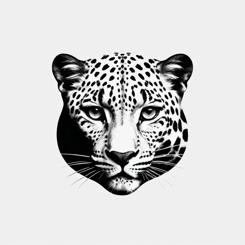 Prompt: Leopard logo, minimalist design, sleek and modern, high contrast, black and white, refined details, professional, high quality, ultra-detailed, sleek design, minimalist, monochrome, professional, clean lines, minimalistic, highres, refined