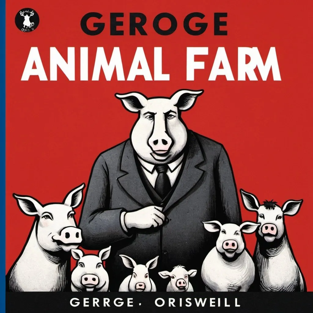 Prompt: Cover image of the ‘’Animal Farm’ by Geroge Orwell