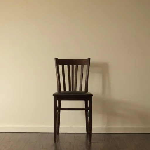 Prompt: The chair is against the wall. The CHAIR, is against the WALL. 