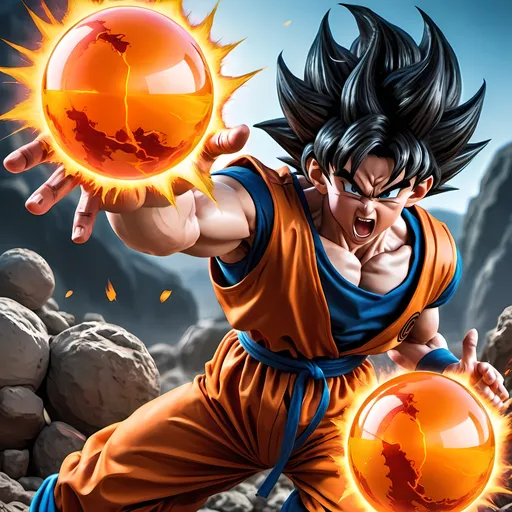 Prompt: Realistic illustration of Dragon Balls GT in DC style, high quality, detailed, realistic, professional, dragon balls, dynamic action, superhero characters, vibrant colors, lifelike textures, comic book style, dramatic lighting, powerful energy effects, realistic rendering, epic battle, action-packed, intense emotions, dynamic composition