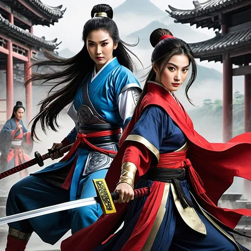 Prompt: Wuxia superheroes 