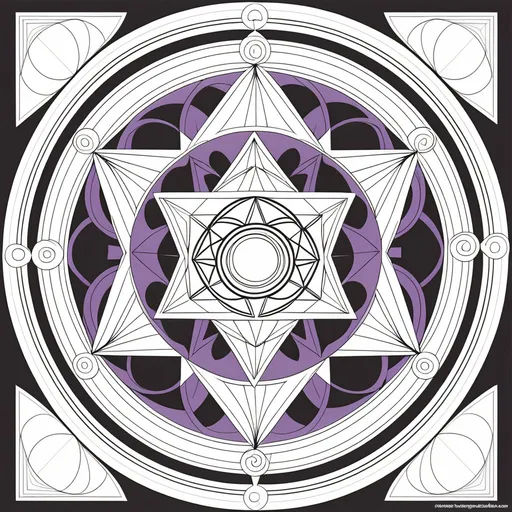 Prompt: No faces . Just sacred geometry shapes colouring pages . 12 month calender colouring book for adults. 12 different seasonal scared geometry colouring pictures. One colouring picture for each month . Each related to 
specific month of the calender.