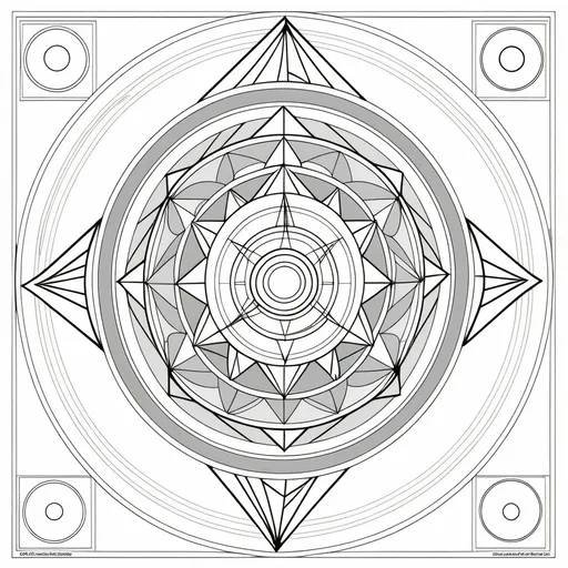 Prompt: No faces . Just sacred geometry shapes colouring pages . 12 month calender colouring book for adults. 12 different seasonal scared geometry colouring pictures. One colouring picture for each month . Each related to 
specific month of the calender.