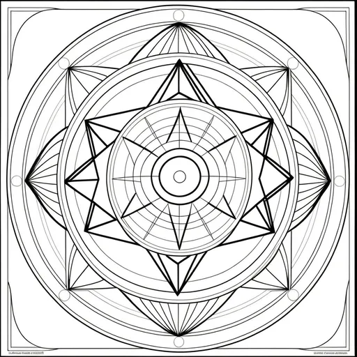 Prompt: No faces . Just sacred geometry shapes colouring pages . 12 month calender colouring book for adults. 12 different seasonal scared geometry colouring pictures. One colouring picture for each month . Each related to 
specific month of the calender.