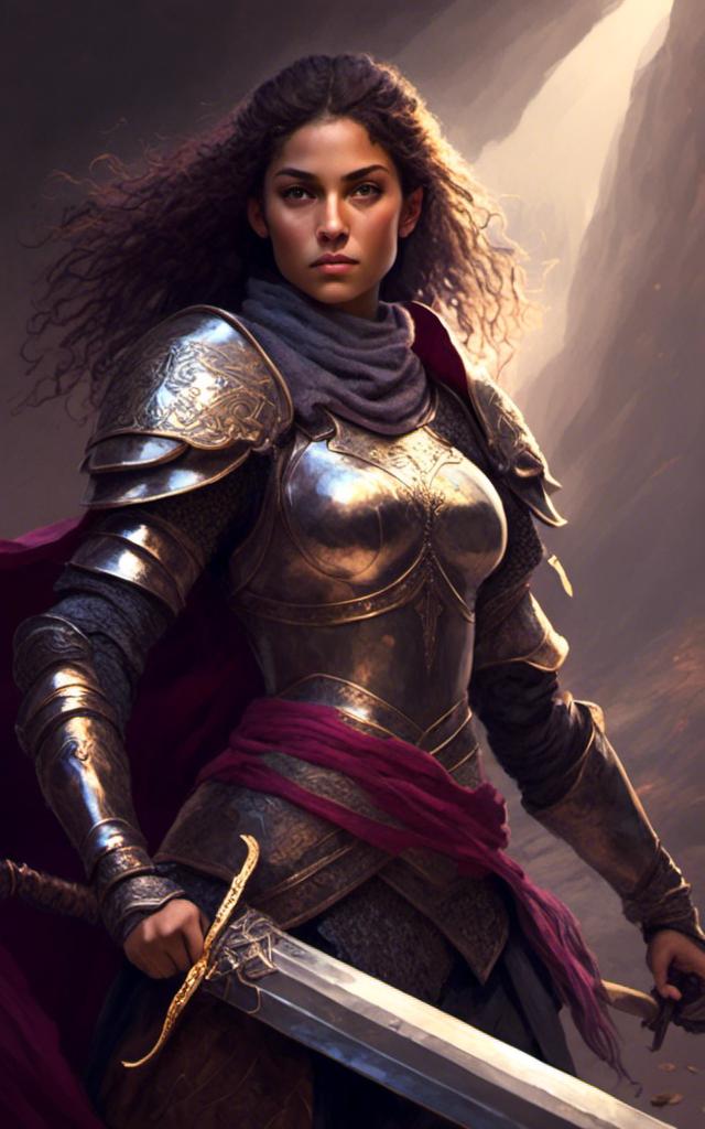 Prompt: <mymodel> Warrior woman, fully covered armor, dual swords, fantasy, high-res, detailed fantasy illustration, realistic fantasy art, medieval style, battle-ready, dramatic lighting, fierce expression, intricate armor design, intense eyes, powerful stance, fantasy warrior, detailed weaponry, strong female character, professional digital art, epic fantasy scene