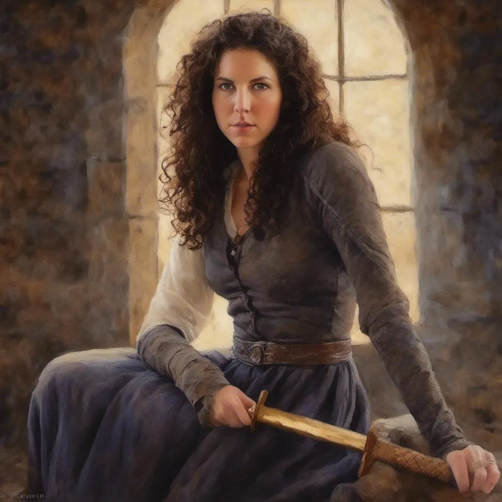 Prompt: <mymodel> <mymodel> Warrior woman, , fantasy Tavern, high-res, detailed fantasy illustration, realistic fantasy art, medieval style, Tavern, dramatic lighting, fierce expression, intricate armor design, intense eyes, powerful stance, fantasy warrior, detailed weaponry, strong female character, professional digital art, epic fantasy scene