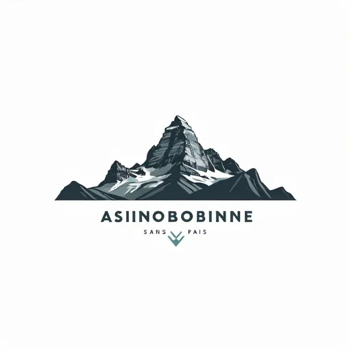 Prompt: a minimalist logo design, with Mount Assiniboine and natural color 