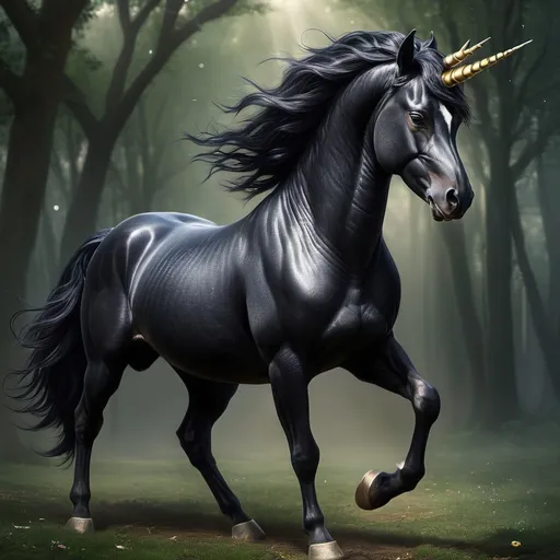 Prompt: black unicorn
