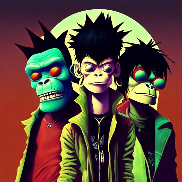 Prompt: gorillaz