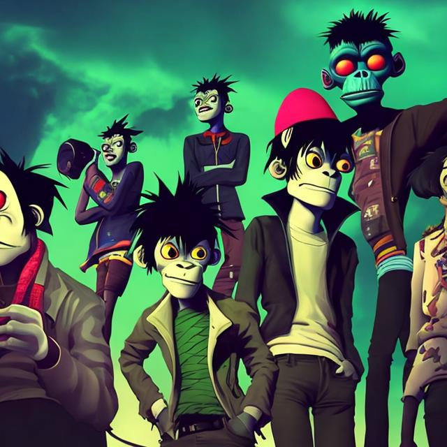 Prompt: gorillaz