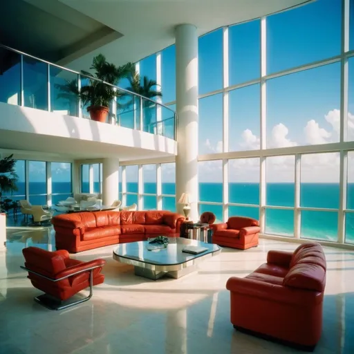 Prompt: Miami Beach penthouse in the 1990s