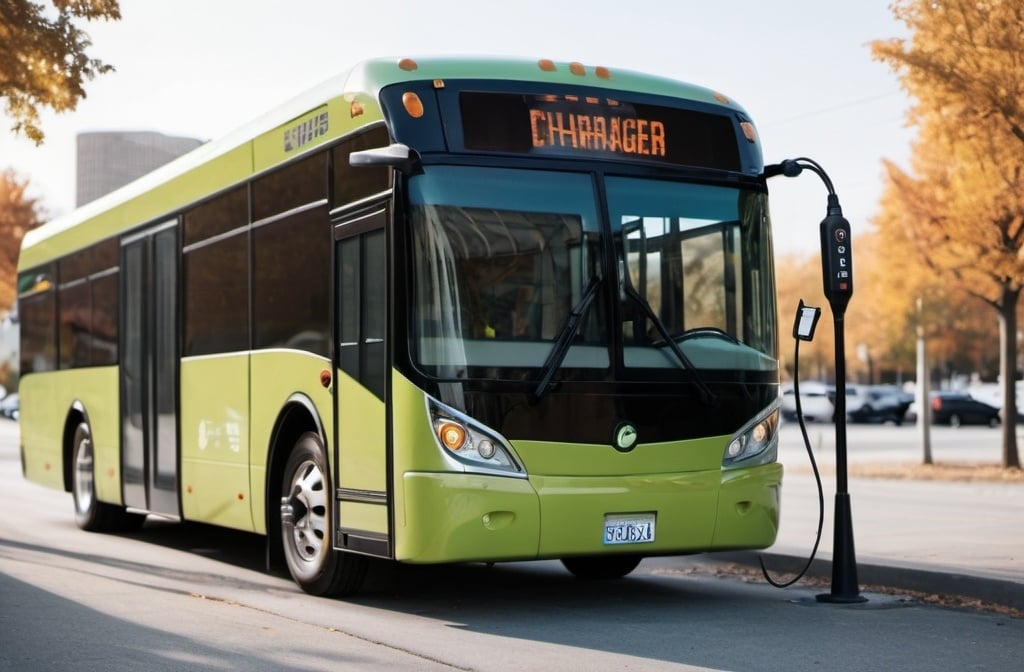 Prompt: electric bus charger scheduling in hip website style related to technology