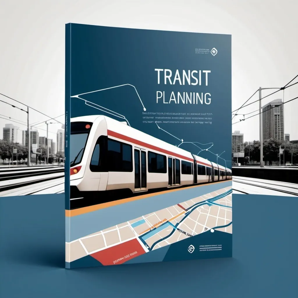 Prompt: give me the cover page of a report on transit network planning. use a hip website style related to technology