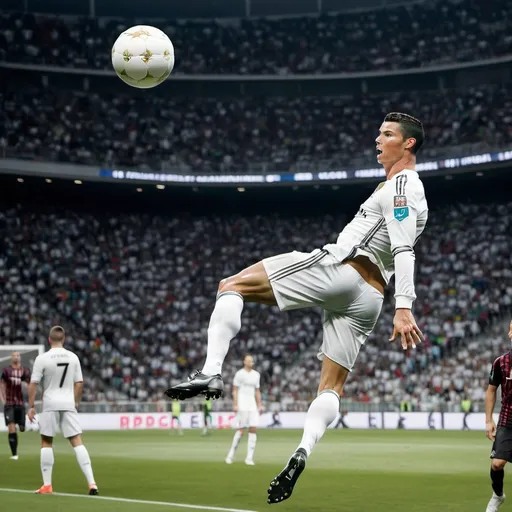 Prompt: Cristiano ronaldo fà gool in rovescista su giove

