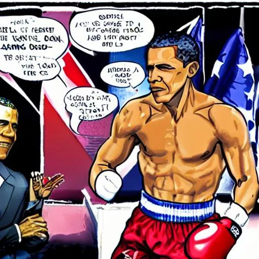 Prompt: Barack Obama boxing Joe Biden, baki artstyle