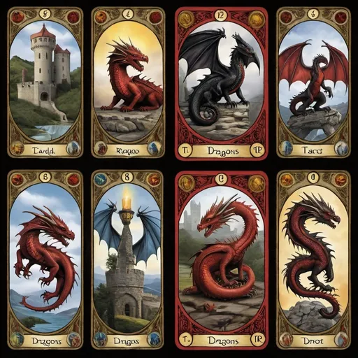 Prompt: House of dragons tarot deck