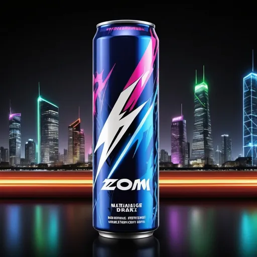 Prompt: "Picture a futuristic metropolis bustling with energy, where neon lights pulse against the backdrop of sleek skyscrapers. In the heart of this vibrant cityscape stands a towering billboard, displaying the latest innovation in energy drinks: [Your Energy Drink Name].

Describe the scene as passersby stop in awe to gaze at the billboard. The image of the energy drink captures their attention with its striking design and bold colors. The bottle or can gleams with a metallic sheen, reflecting the neon glow of the surrounding environment.

Detail the shape and structure of the container, highlighting its unique features that set it apart from traditional energy drinks. Is it sleek and streamlined, reminiscent of a high-tech gadget? Or does it boast angular edges and sharp contours, evoking a sense of power and dynamism?

Zoom in on the label of the energy drink, depicting intricate graphics that symbolize vitality and strength. Are there motifs of lightning bolts, swirling energy waves, or futuristic symbols that hint at the drink's potent formula?

Consider the color palette chosen for the packaging. Does it pop with vibrant hues that command attention, or does it exude sophistication with a minimalist palette of metallics and monochromes?

Finally, describe how the overall aesthetic of the energy drink embodies the essence of your brand. Does it convey a sense of adventure and excitement, or does it speak to a more refined and upscale audience?

Capture the essence of your energy drink in vivid detail, transporting the reader to a world where energy flows freely and possibilities are limitless."