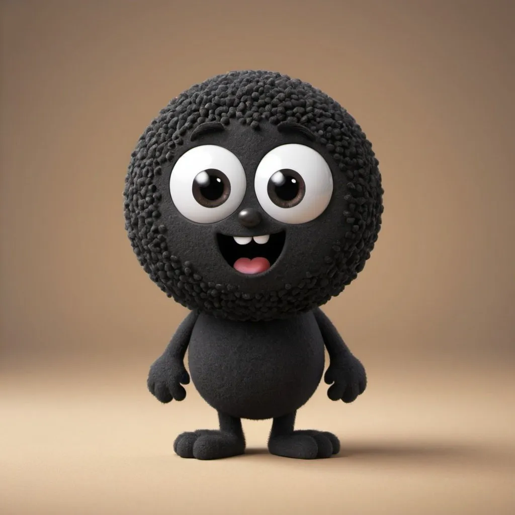 Prompt: Create a cartoon character for soot, make it a small friendly ball