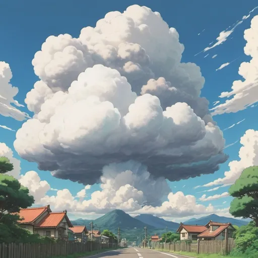 Prompt: big cloud, studio ghibli style