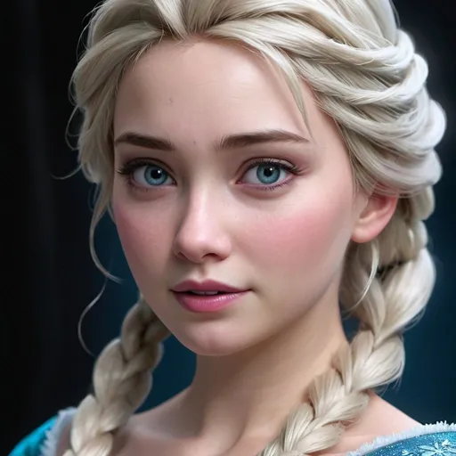 Prompt: Live action Elsa from Frozen hyper-realistic