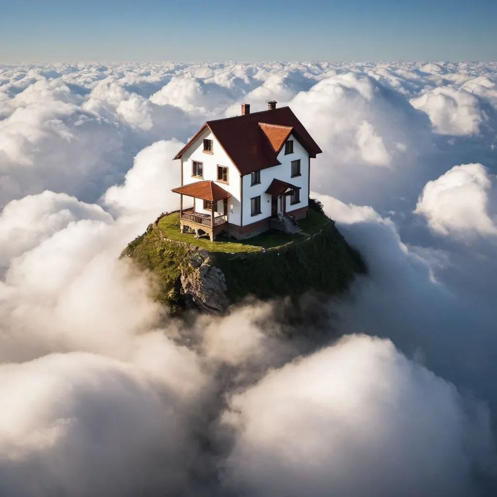 Prompt: a house on the clouds
