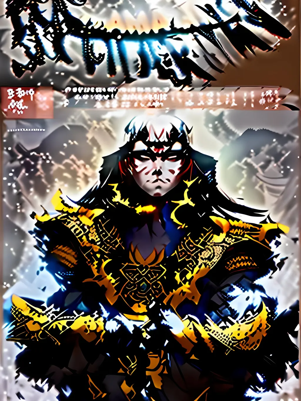 Prompt: Anime-style illustration of a mystical in a serene, ethereal glow, ornate samurai armor with intricate details, , intense and determined expression, high-res, detailed, otherworldly, , flowing cloak, intense eyes, ethereal lighting, comic. dc , superhero comics, Jim Lee , female, male 