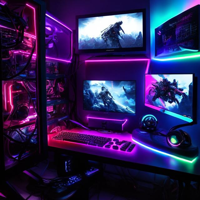 Prompt: pc gaming setup